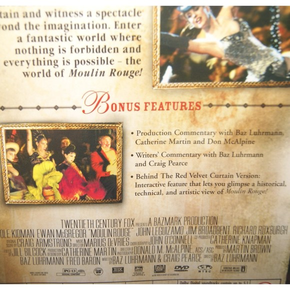 Sealed Moulin Rouge DVD Art Love Music Poetry Nicole Kidman Ewan McGregor New - Picture 3 of 5
